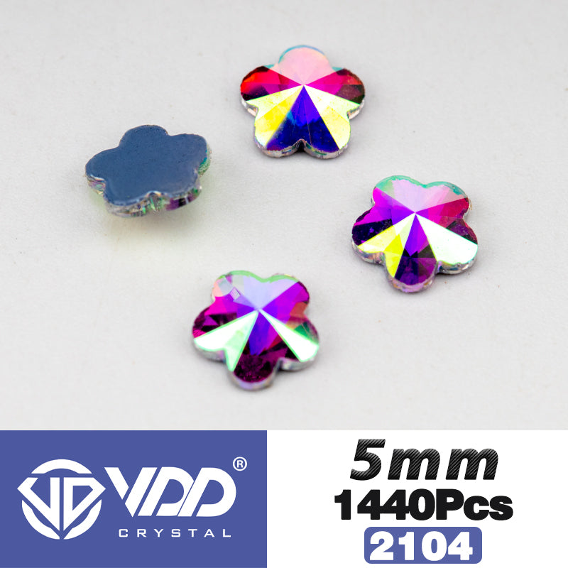VDD 2104-5mm Wholesale 1440Pcs Rectangle Glass Rhinestones Crystal AB Flatback HotFix Strass Shape 3D Stones For Nail Art DIY Decorations