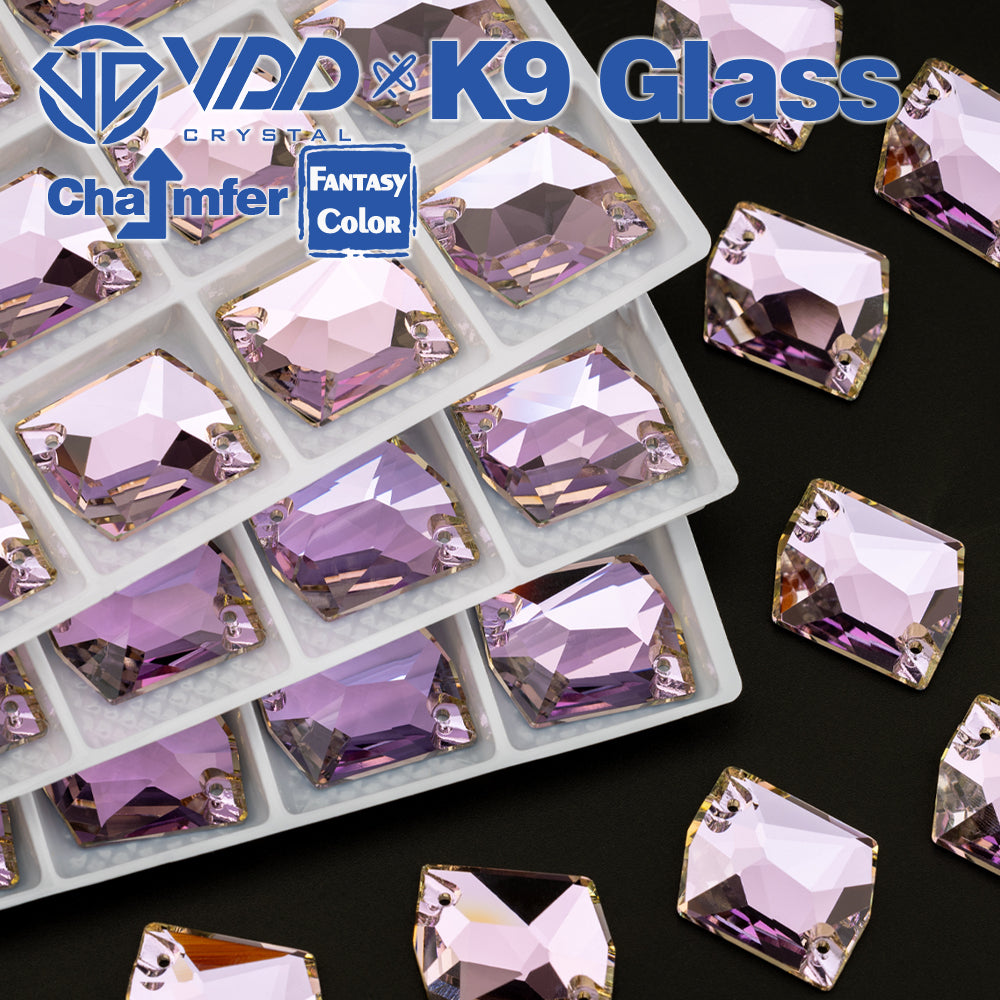 VDD Cosmic 17x21mm 15Pcs Violet Beam Color Top Quality K9 Glass Sew on Rhinestone Sewing Crystal Flatback Garment Decorations