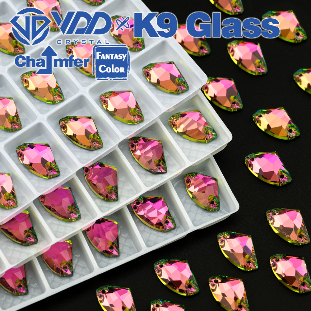 VDD Galactic 9x14mm 36Pcs Rose Pulse Top Quality K9 Glass Sew on Rhinestones Crystal Flatback Stones Garment Decorations