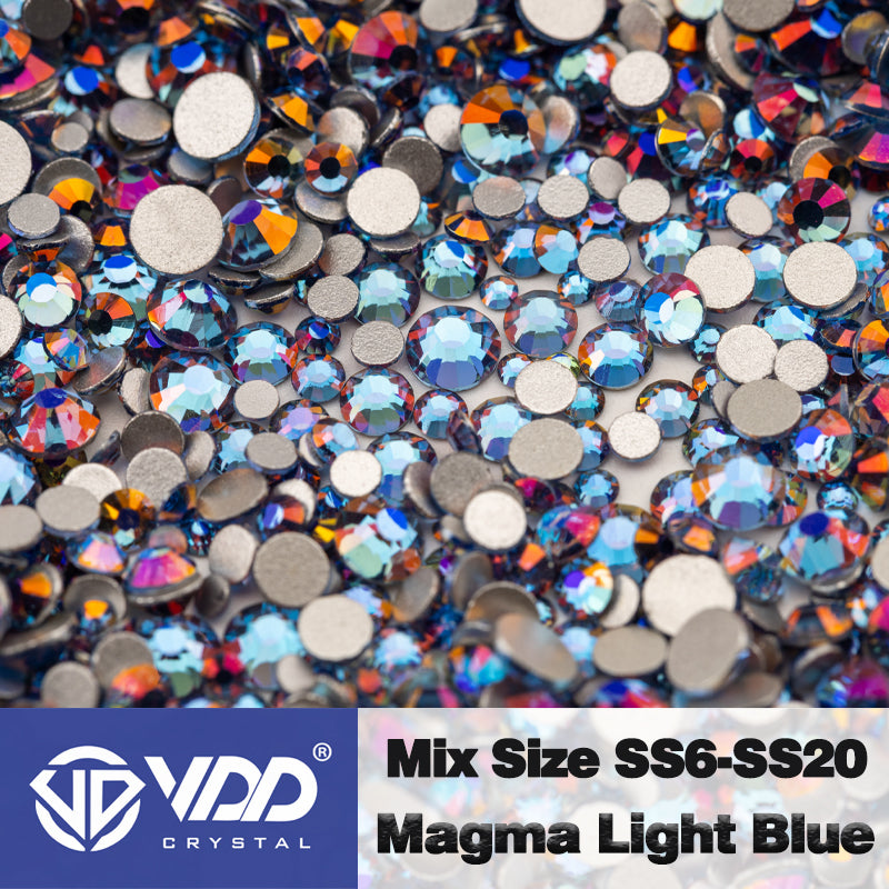 VDD 354 Magma-Light Blue Wholesale Mix Size SS6-SS20 High Quality Glass Rhinestone Crystal Flatback Stones DIY Crafts Nail Art Decoration
