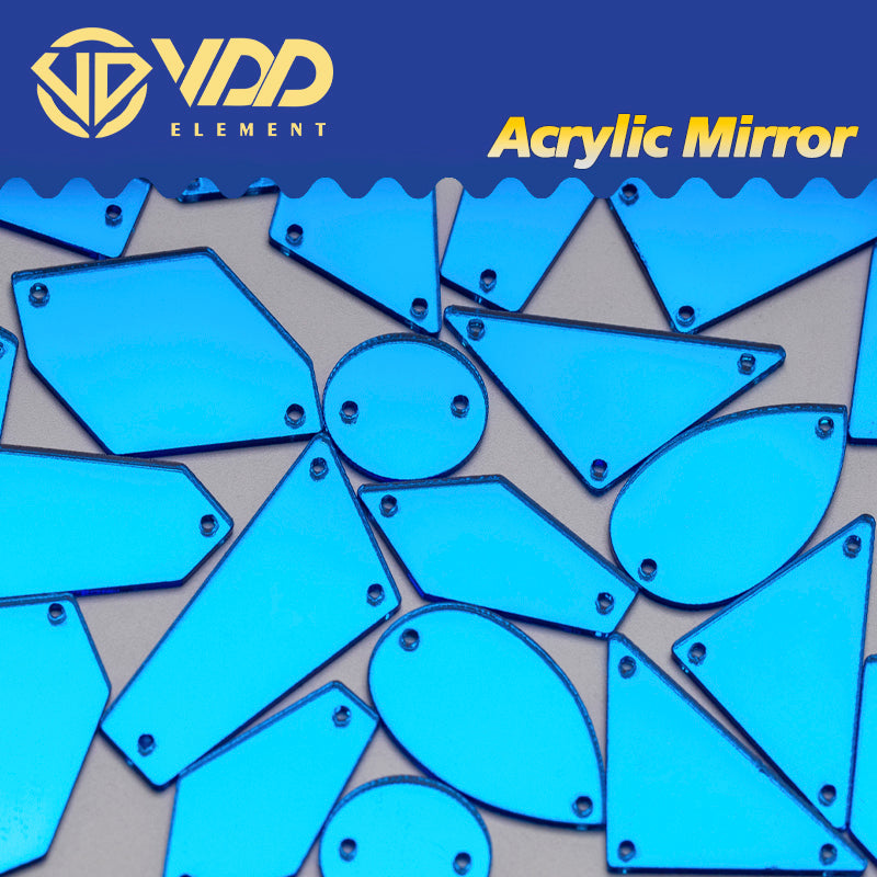 VDD 30/60/200Pcs Mix Size Ocean Acrylic Mirror Sewing Rhinestones Sew On DIY Crafts Flat Back Stones For Garment Decorations