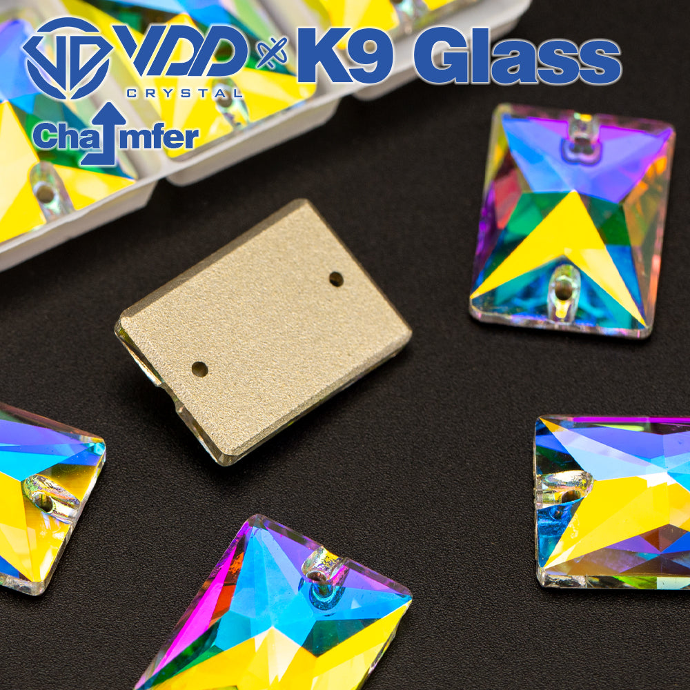 VDD Rectangle Top Quality K9 Glass Sew on Rhinestones Sewing Crystals AB Flat Back Stones for Crafts Clothes Accessories