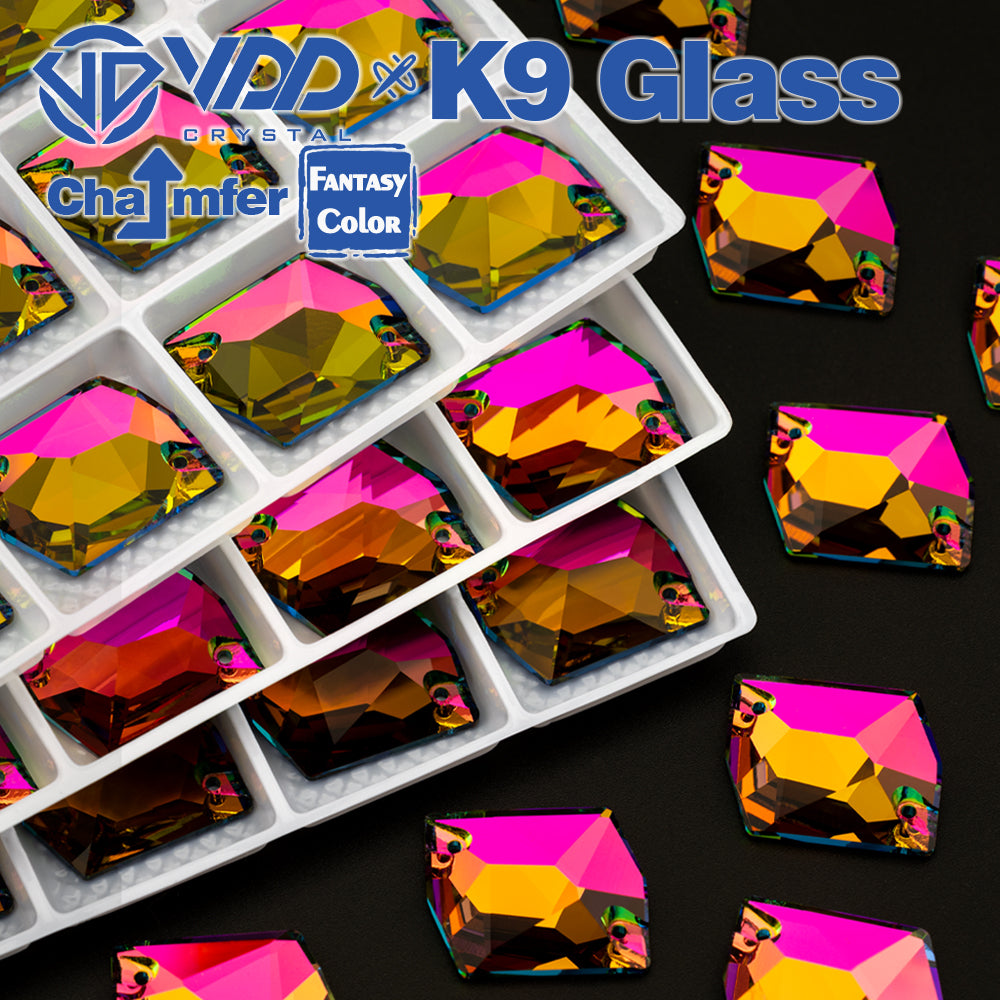 VDD Cosmic 17x21mm 15Pcs Vitrail Medium Color Top Quality K9 Glass Sew on Rhinestone Sewing Crystal Flatback Garment Decorations
