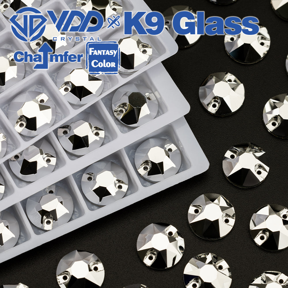 VDD 8B-8S 12mm 40Pcs Labrador Color K9 Glass Sew On Rhinestones High Quality AAAAA Crystal Flatback Sewing Strass Stones DB-S267