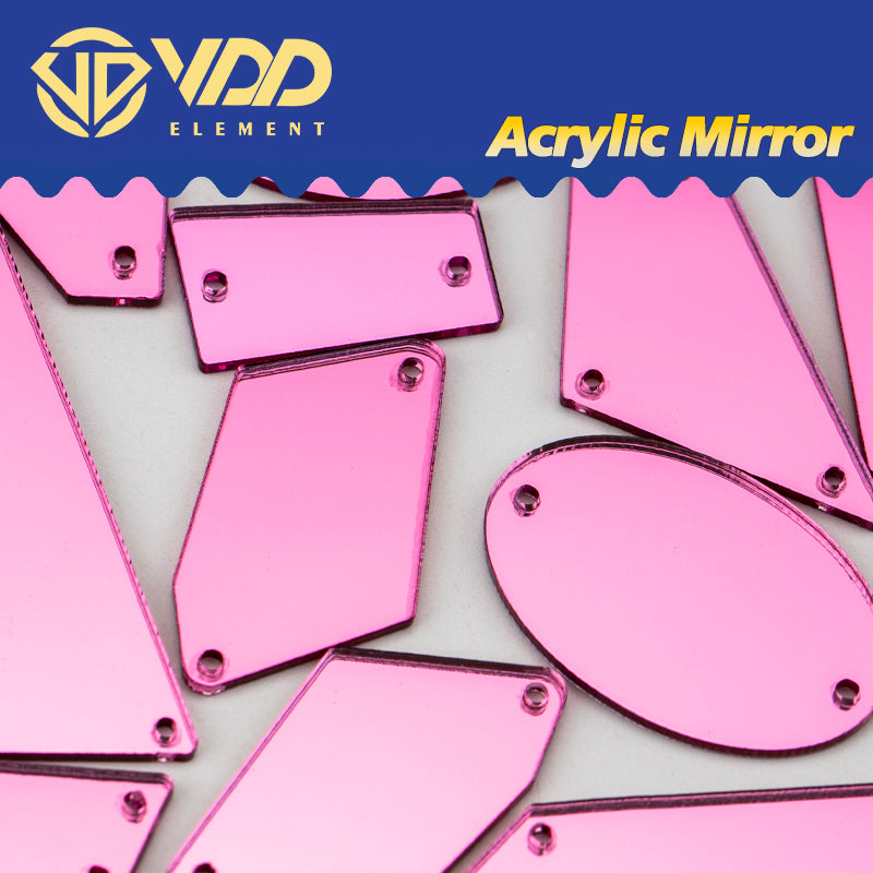 VDD 30/60/200Pcs Mix Size Rose Acrylic Mirror Sewing Rhinestones Sew On DIY Crafts Flat Back Stones For Garment Decorations