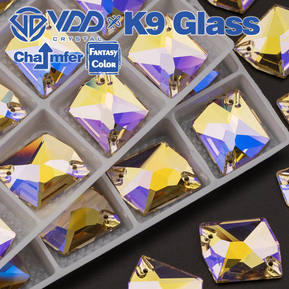 VDD Cosmic 17x21mm 15Pcs Paradise Shine Color Top Quality K9 Glass Sew on Rhinestone Sewing Crystal Flatback Clothes Decorations