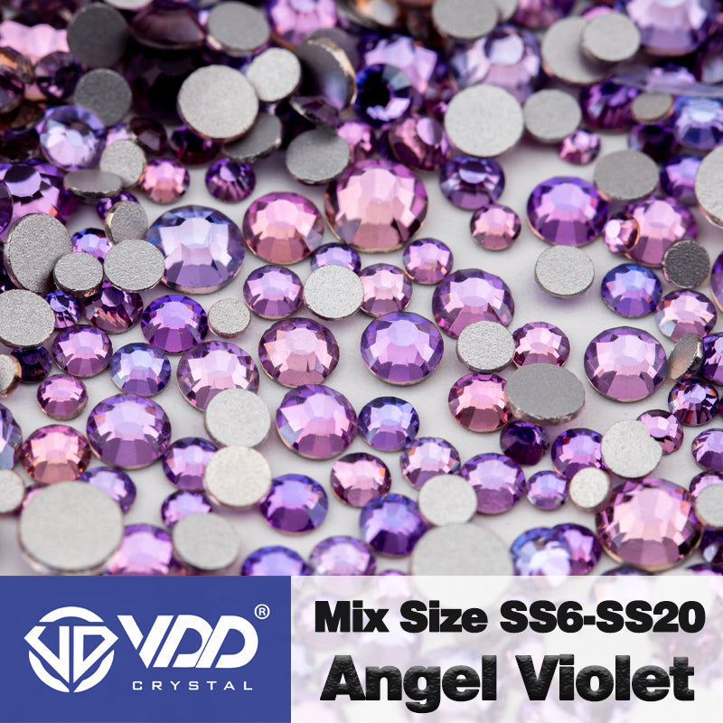 VDD 037 Angel Violet Mix Size SS6-SS20 High Quality Glass Rhinestones Crystal Flatback Glitter Stones Nail Art DIY Crafts Decorations
