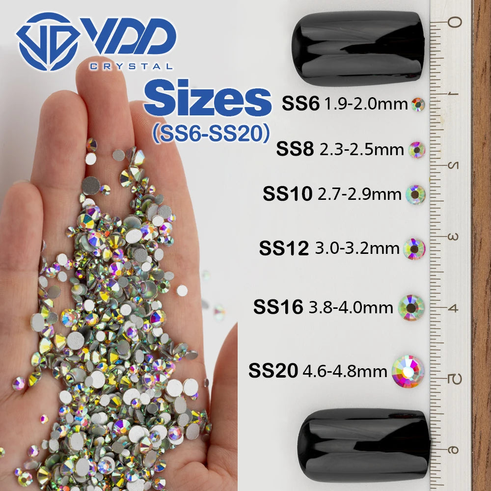 VDD 353 Magma-Aquamarine Wholesale Mix Size SS6-SS20 High Quality Glass Rhinestone Crystal Flatback Stones DIY Crafts Nail Art Decoration