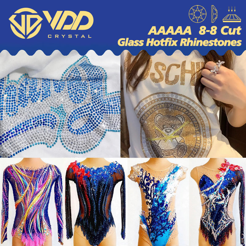 VDD 044 White Opal SS16-SS30 High Quality Hot-Fix Glass 2088 Rhinestones Crystal Flatback 8 Big 8 Small DIY Clothes Decoration