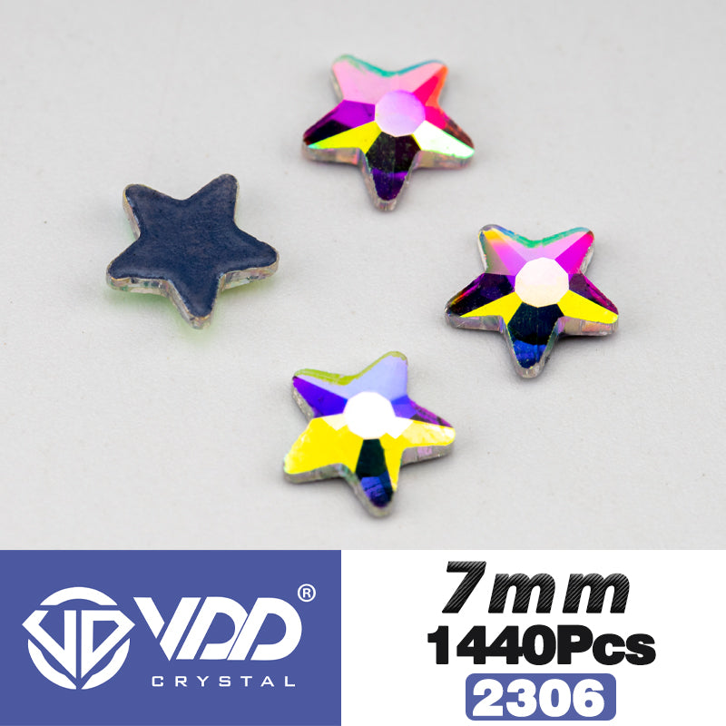 VDD 2306-7mm Wholesale 1440Pcs Rectangle Glass Rhinestones Crystal AB Flatback HotFix Strass Shape 3D Stones For Nail Art DIY Decorations