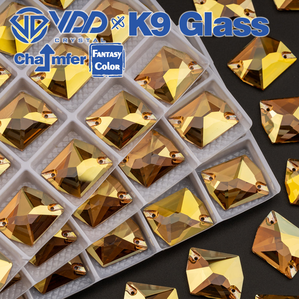 VDD Cosmic 17x21mm 15Pcs Sunshine Color K9 Glass Sew on Rhinestones Sewing Crystals Flat Back Stones for Clothes Accessories