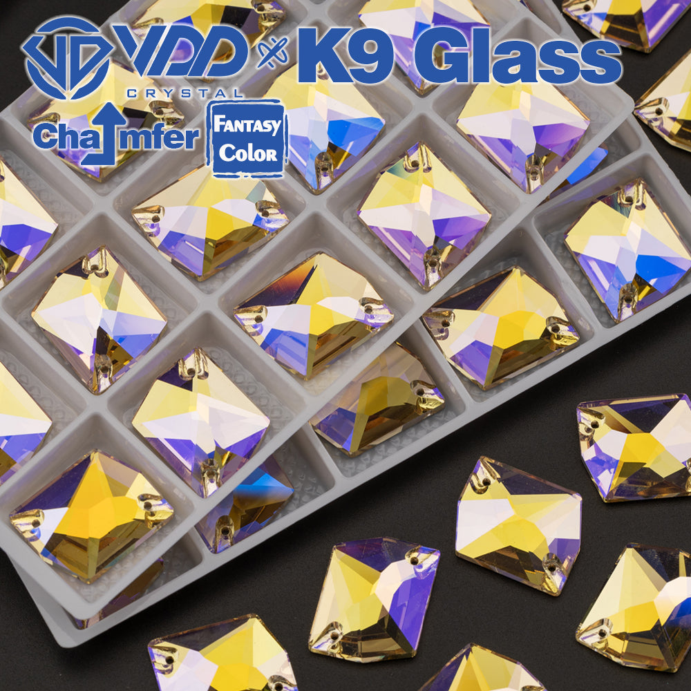 VDD Cosmic 17x21mm 15Pcs Paradise Shine Color Top Quality K9 Glass Sew on Rhinestone Sewing Crystal Flatback Clothes Decorations