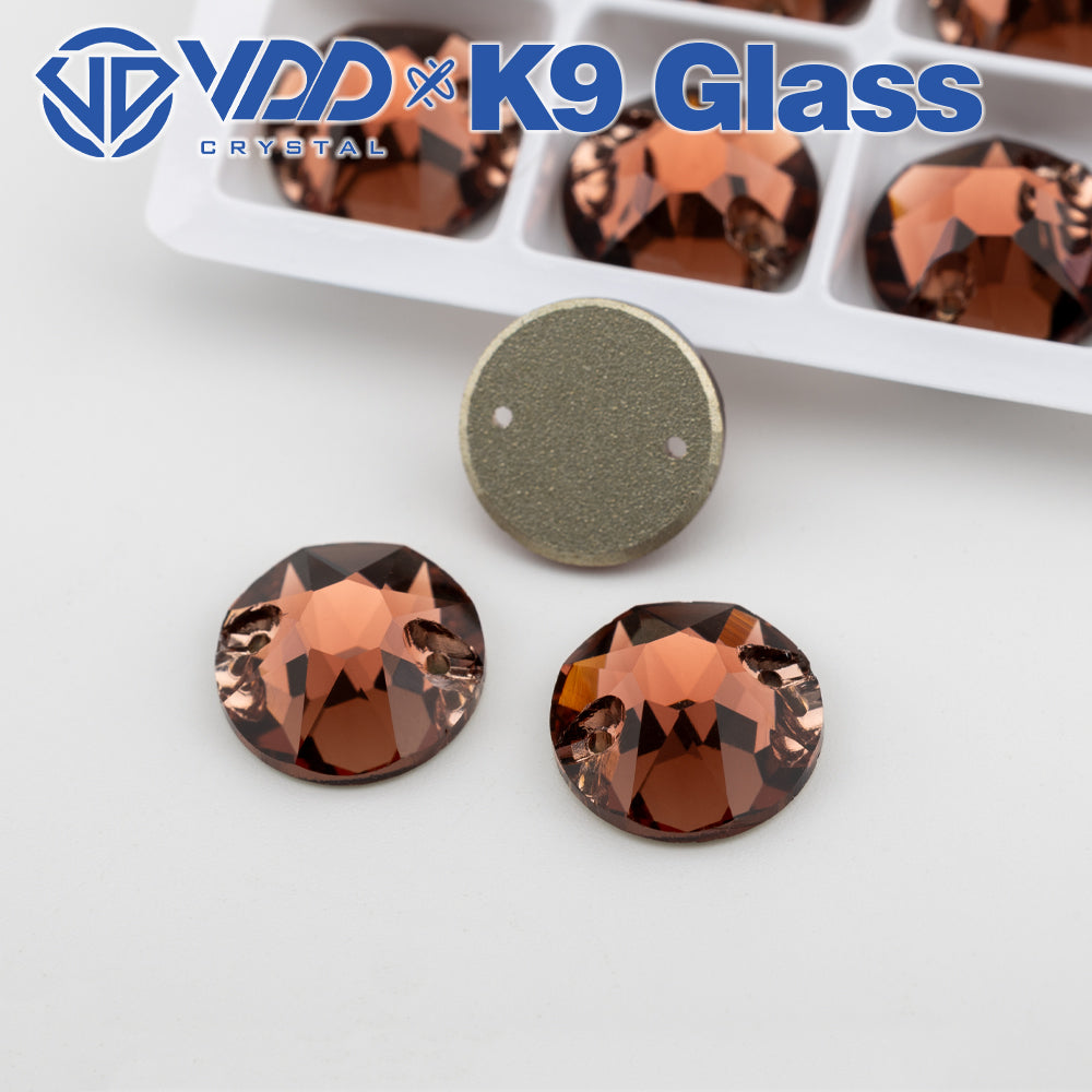VDD S111 Wine 8 Big 8 Small Top Quality K9 Glass Sew on Rhinestones Crystal Flatback Sewing Stones for Clothes Decorations