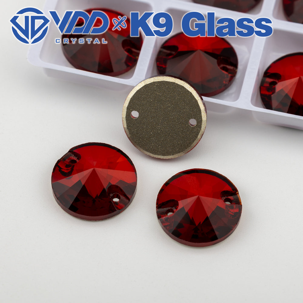 VDD Rivoli S110 Garnet Top Quality K9 Glass Sew on Rhinestones Crystal Flatback Sewing Strass Stones for Garment Wedding Dress