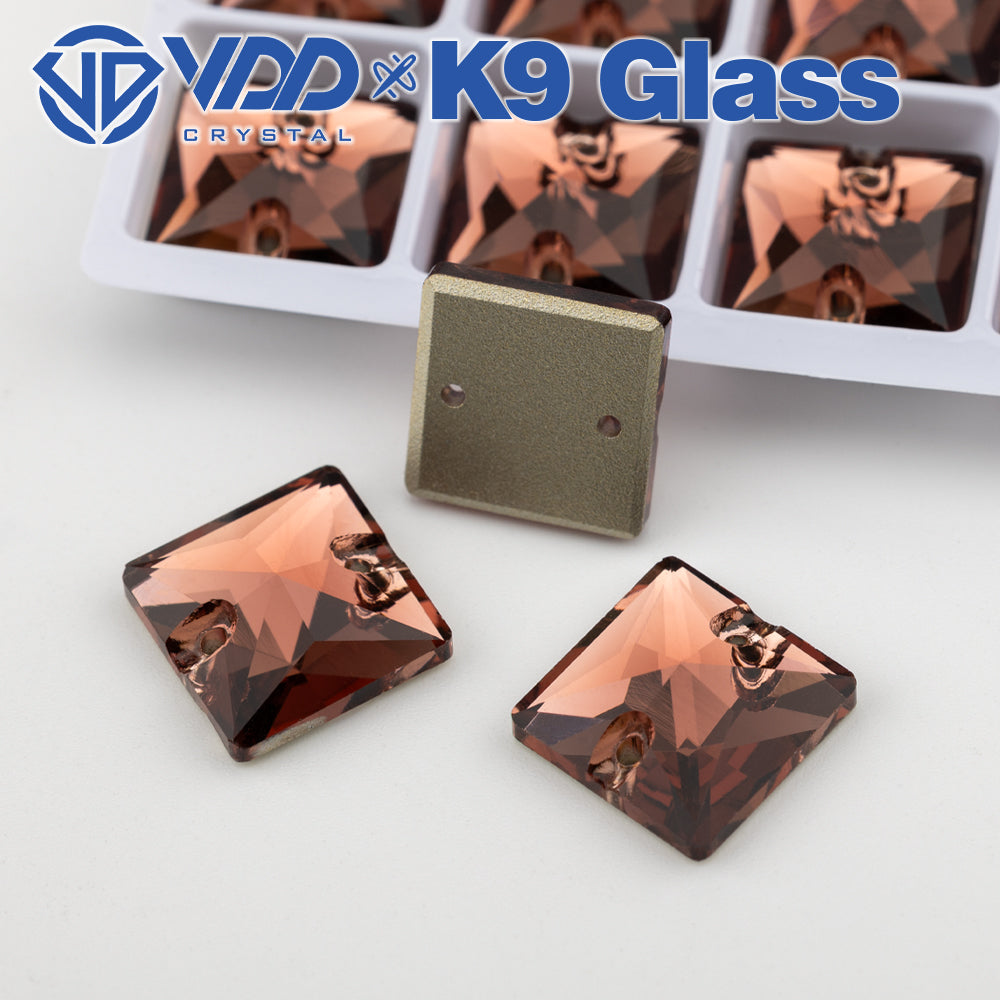 VDD S111 Wine Square Top Quality K9 Glass Sew on Rhinestones Crystal Flatback Sewing Stones for Clothes Decorations