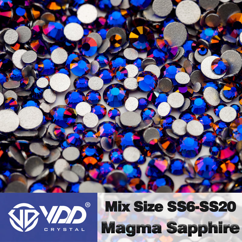 VDD 355 Magma-Sapphire Wholesale Mix Size SS6-SS20 High Quality Glass Rhinestone Crystal Flatback Stones DIY Crafts Nail Art Decoration