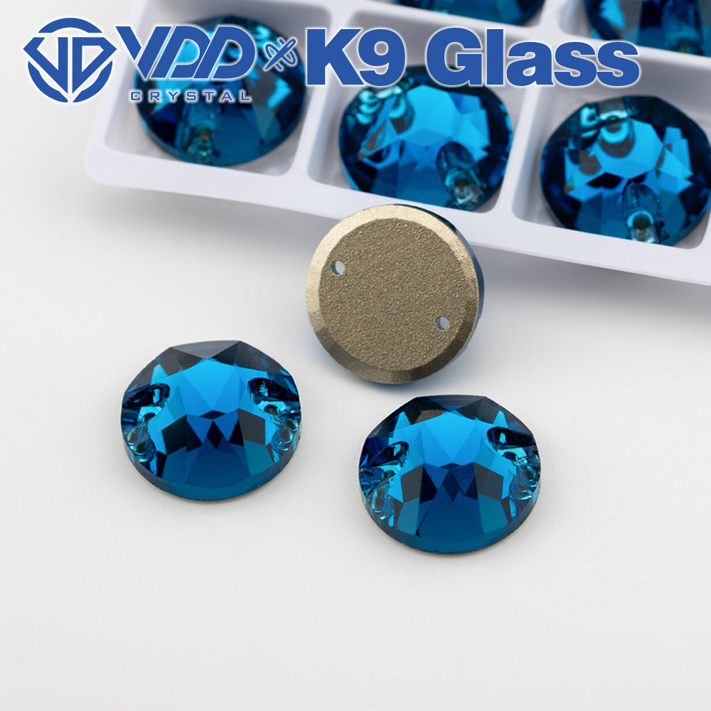 VDD S115 Indicolite 8 Big 8 Small Top Quality K9 Glass Sew on Rhinestones Crystal Flatback Sewing Stones for Clothes Decorations