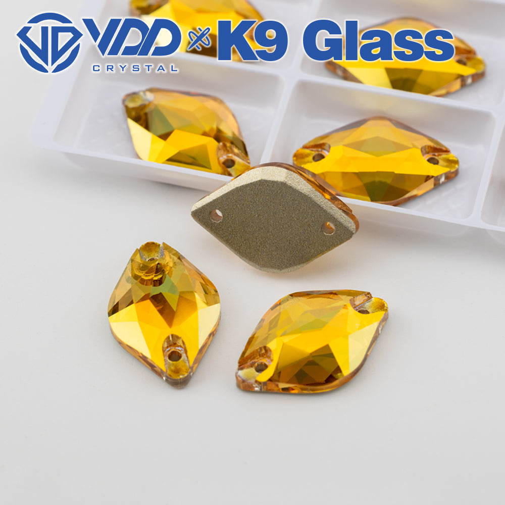 VDD S258 Sunshine Lemon Top Quality K9 Glass Sew on Rhinestones Crystal Flatback Sewing Stones for Clothes Decorations