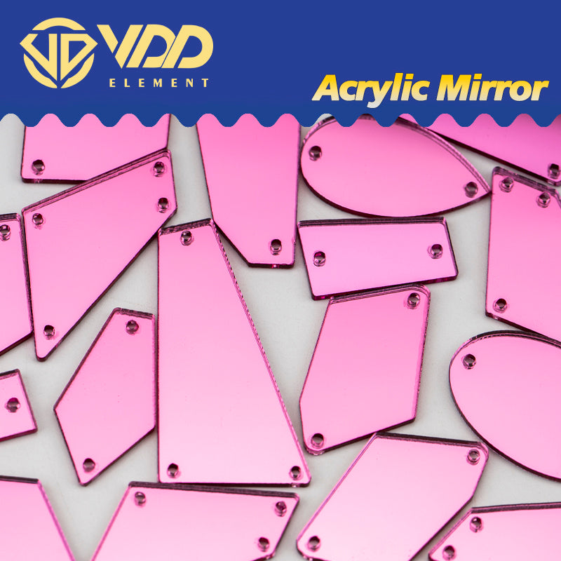 VDD 30/60/200Pcs Mix Size Rose Acrylic Mirror Sewing Rhinestones Sew On DIY Crafts Flat Back Stones For Garment Decorations
