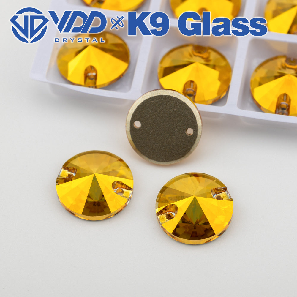 VDD Rivoli S258 Sunshine Top Quality K9 Glass Sew on Rhinestones Crystal Flatback Sewing Strass Stones for Garment Wedding Dress