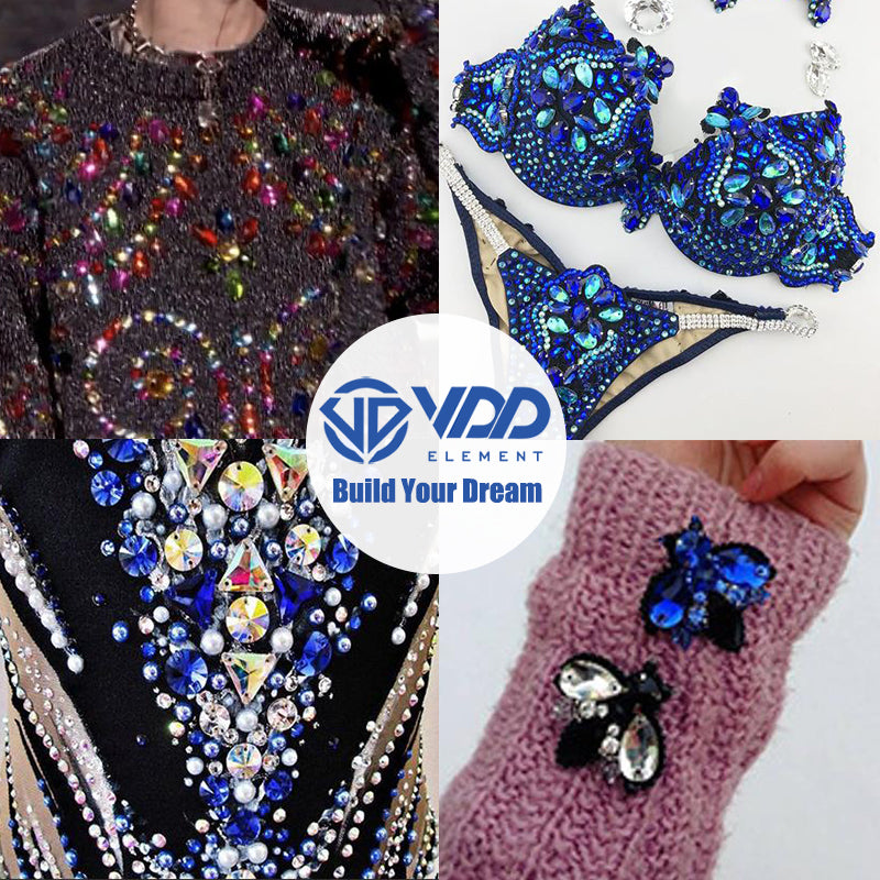 VDD SF001 20/50Pcs Mix Size AAAAA K9 Glass Sew On Rhinestones Sewing Crystal AB Flat Back Stones For Clothes Accessories Wedding Dress