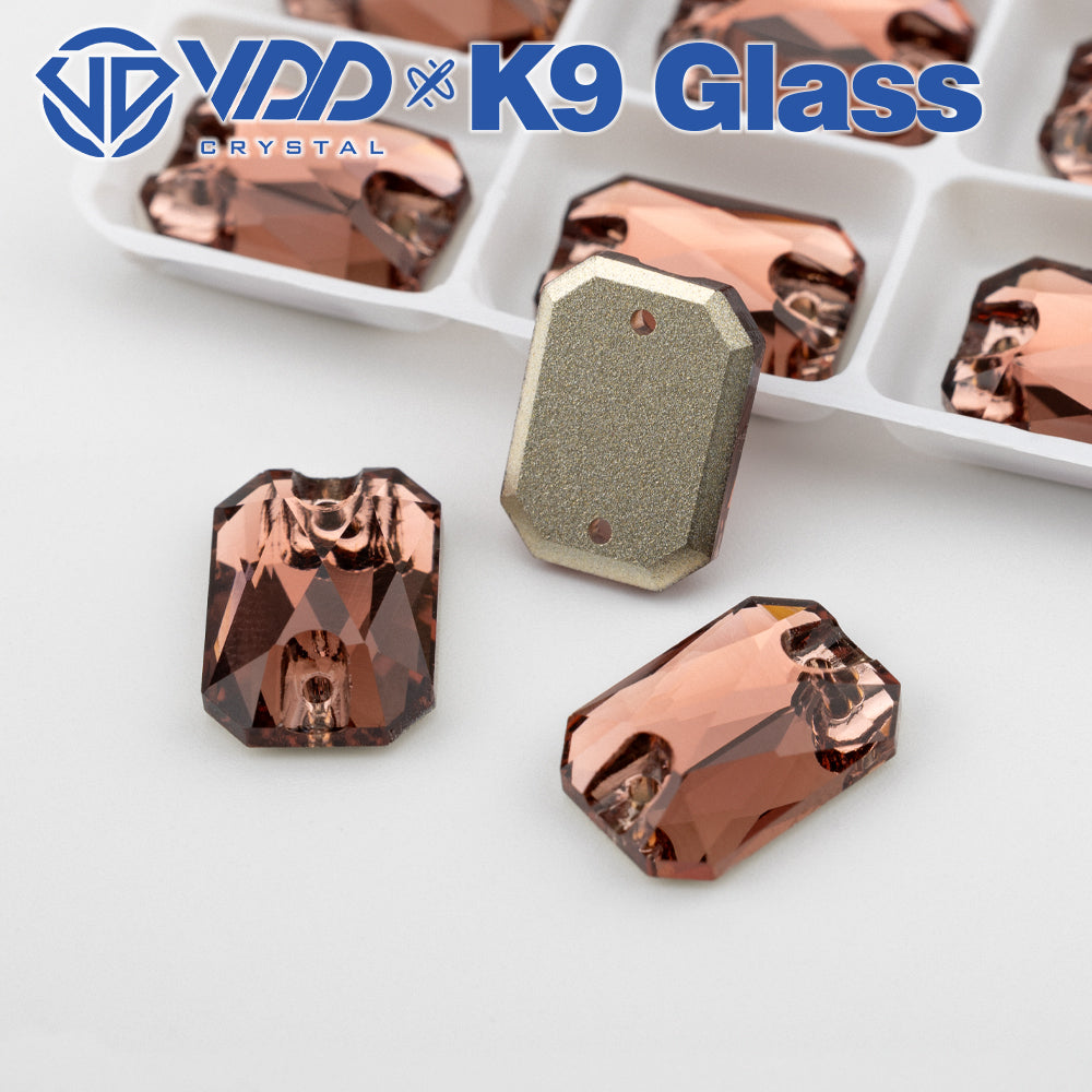 VDD S111 Wine Emerald Cut Top Quality K9 Glass Sew on Rhinestones Crystal Flatback Sewing Stones for Clothes Decorations