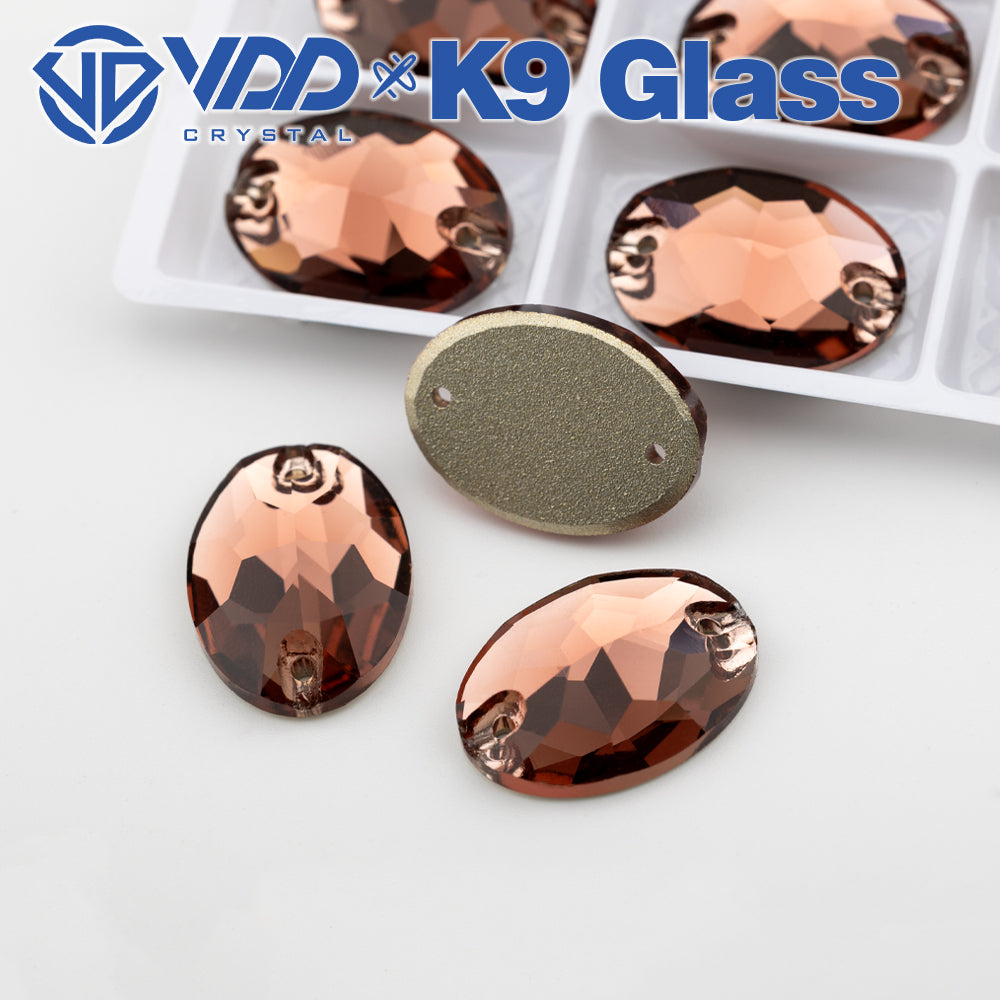 VDD S111 Wine Oval Top Quality K9 Glass Sew on Rhinestones Crystal Flatback Sewing Stones for Clothes Decorations