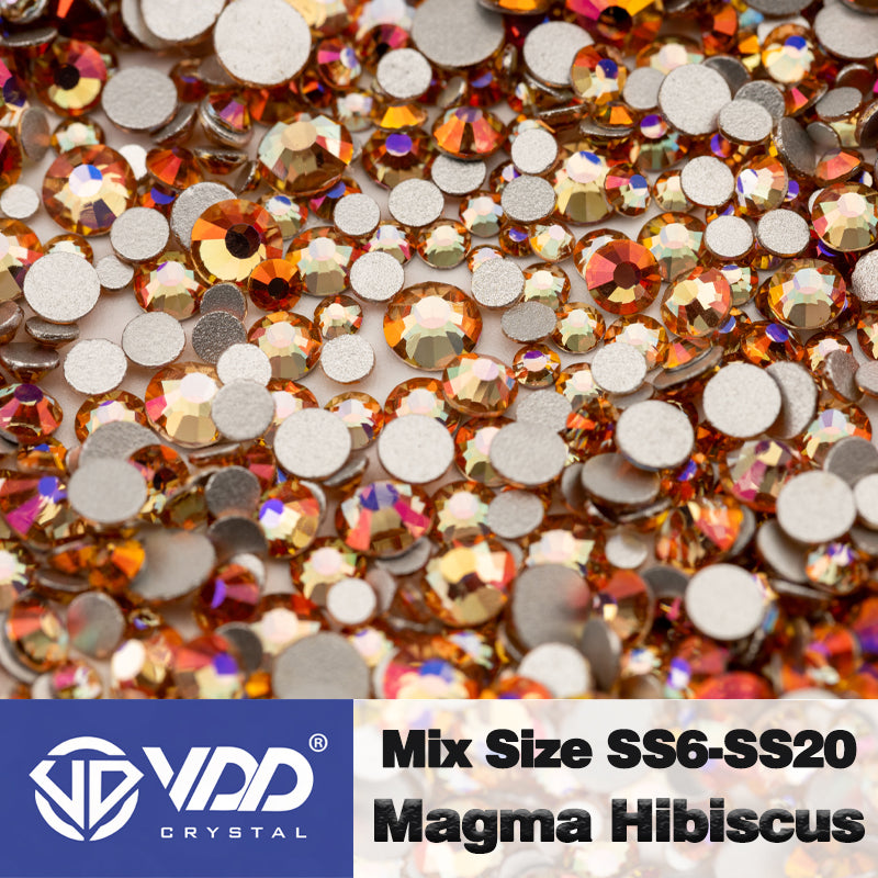 VDD 357 Magma-Hibiscus Wholesale Mix Size SS6-SS20 High Quality Glass Rhinestone Crystal Flatback Stones DIY Crafts Nail Art Decoration