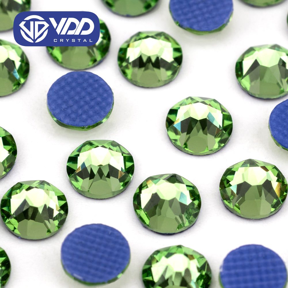 VDD 019 Peridot SS16-SS30 High Quality Hot-Fix Glass 2088 Rhinestones Crystal Flatback 8 Big 8 Small DIY Clothes Decoration
