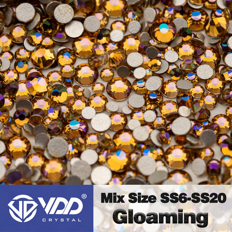 VDD 123 Gloaming Wholesale Mix Size SS6-SS20 High Quality Glass Rhinestone Crystal Flatback Stones DIY Crafts Nail Art Decoration