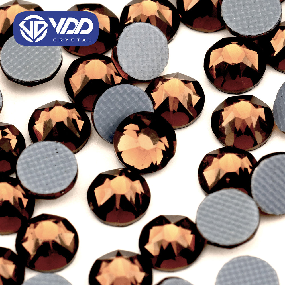 VDD 008 Smoked Topaz SS16-SS30 High Quality Hot-Fix Glass 2088 Rhinestones Crystal Flatback 8 Big 8 Small DIY Clothes Decoration