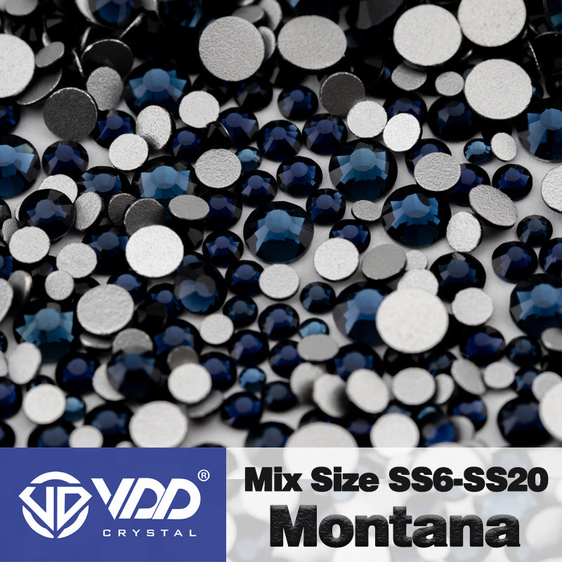 VDD 031 Montana Mix Size SS6-SS20 High Quality Glass Rhinestones Crystal Flatback Glitter Stones Nail Art DIY Crafts Decorations