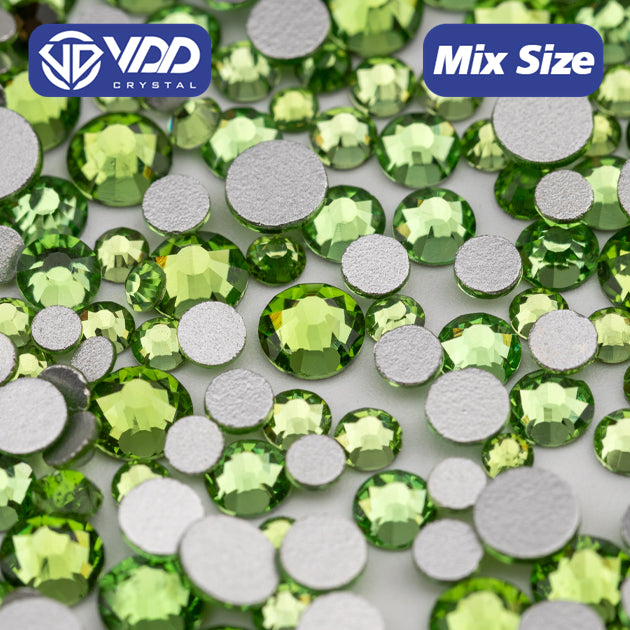 VDD 019 Peridot Mix Size SS6-SS20 High Quality Glass Rhinestones Crystal Flatback Glitter Stones Nail Art DIY Crafts Decorations