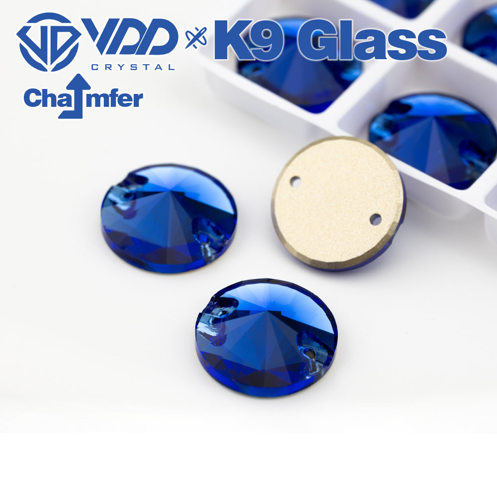 VDD Rivoli S118 Sapphire K9 Glass Sew On Rhinestones High Quality AAAAA Crystal Flatback Sewing Strass Stones DB-S118