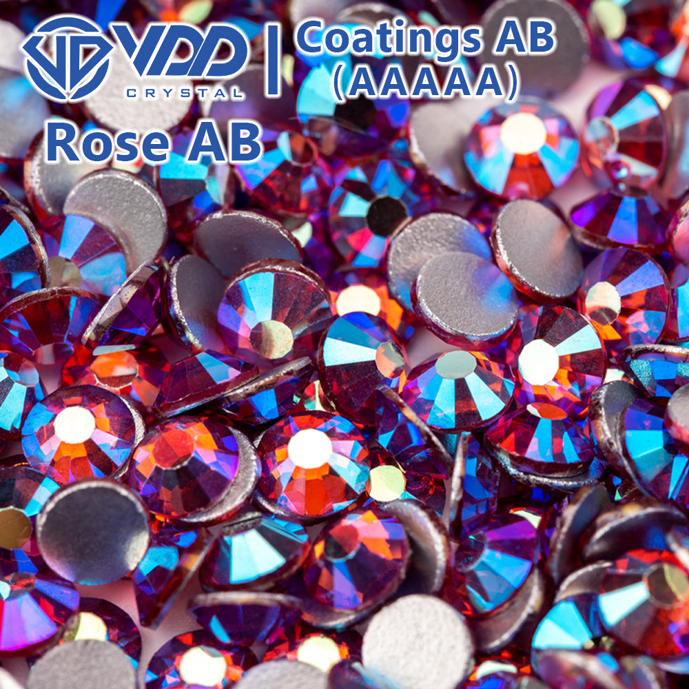 VDD 099 Rose AB Ocean Series High Quality Non-hotfix Glass Crystal Rhinestones Flatback Strass Stones