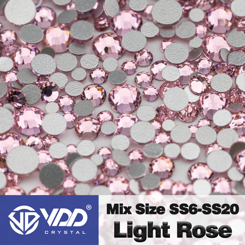 VDD 040 Light Rose Mix Size SS6-SS20 High Quality Glass Rhinestones Crystal Flatback Glitter Stones Nail Art DIY Crafts Decorations