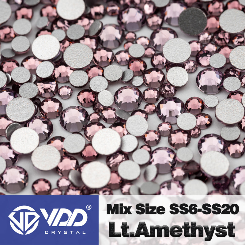VDD 032 Lt.Amethyst Mix Size SS6-SS20 High Quality Glass Rhinestones Crystal Flatback Glitter Stones Nail Art DIY Crafts Decorations