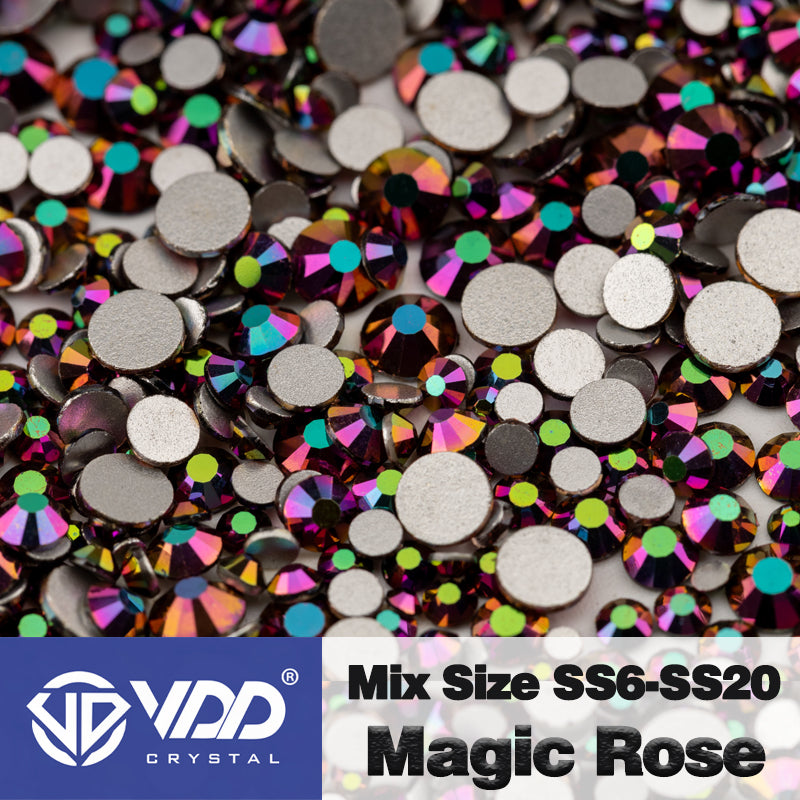 VDD 070 Magic Rose Mix Size SS6-SS20 High Quality Glass Rhinestones Crystal Flatback Glitter Stones Nail Art DIY Crafts Decorations
