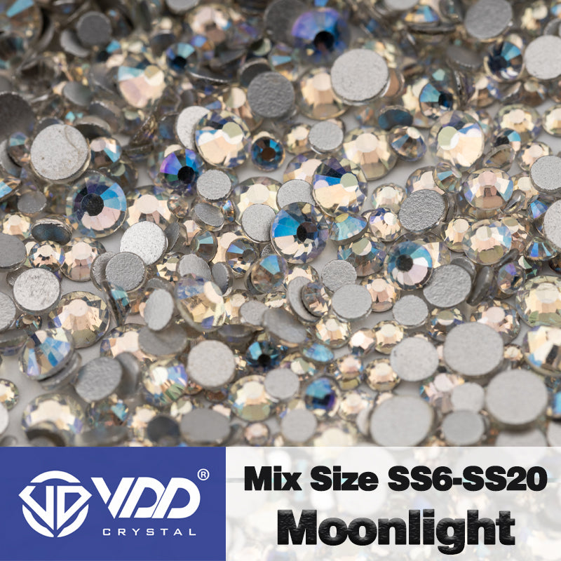 VDD 061 Moon Shadow Mix Size SS6-SS20 High Quality Glass Rhinestones Crystal Flatback Glitter Stones Nail Art DIY Crafts Decorations