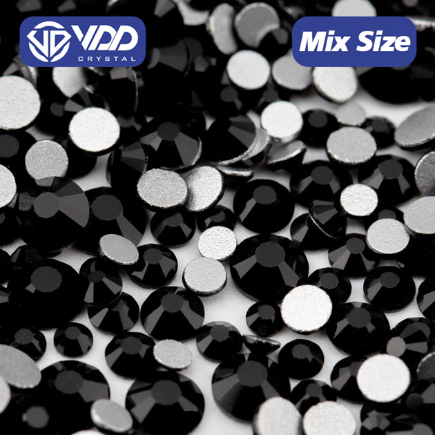 VDD 002 Jet Mix Size SS6-SS20 High Quality Glass Rhinestones Crystal Flatback Glitter Stones Nail Art DIY Crafts Decorations
