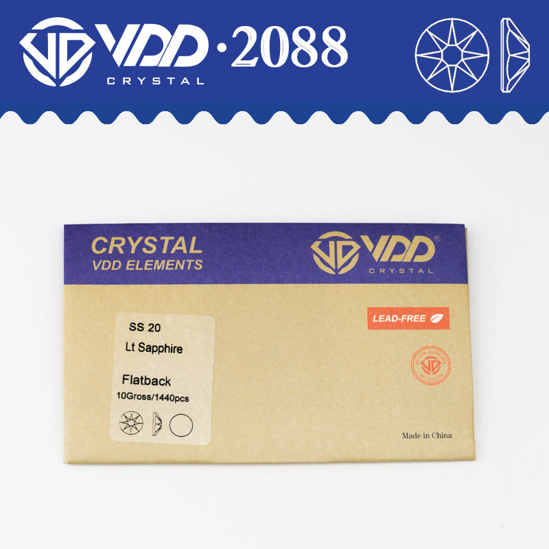 VDD 028 Lt.Sapphire SS16-SS30 High Quality AAAAA 2088 8 Big 8 Small Rhinestone Flatback Glitter Stone Crafts Nail Art Accessories