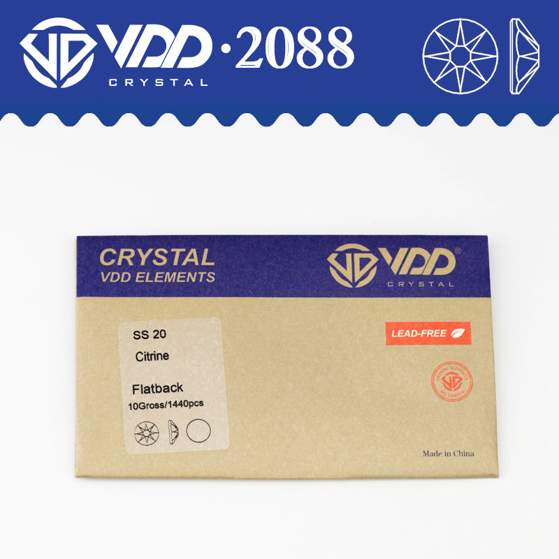 VDD 005 Citrine SS16-SS30 High Quality AAAAA 2088 8 Big 8 Small Rhinestone Flatback Glitter Stone Crafts Nail Art Accessories