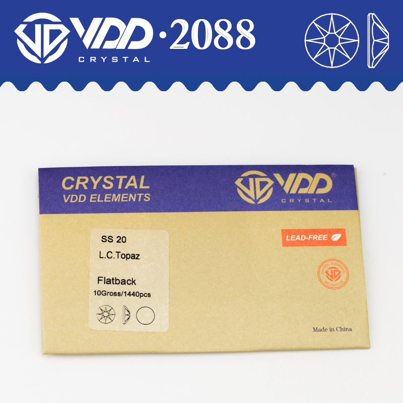 VDD 007 Lt.Colorado Topaz SS16-SS30 High Quality AAAAA 2088 8 Big 8 Small Rhinestone Flatback Glitter Stone Crafts Nail Art Accessories