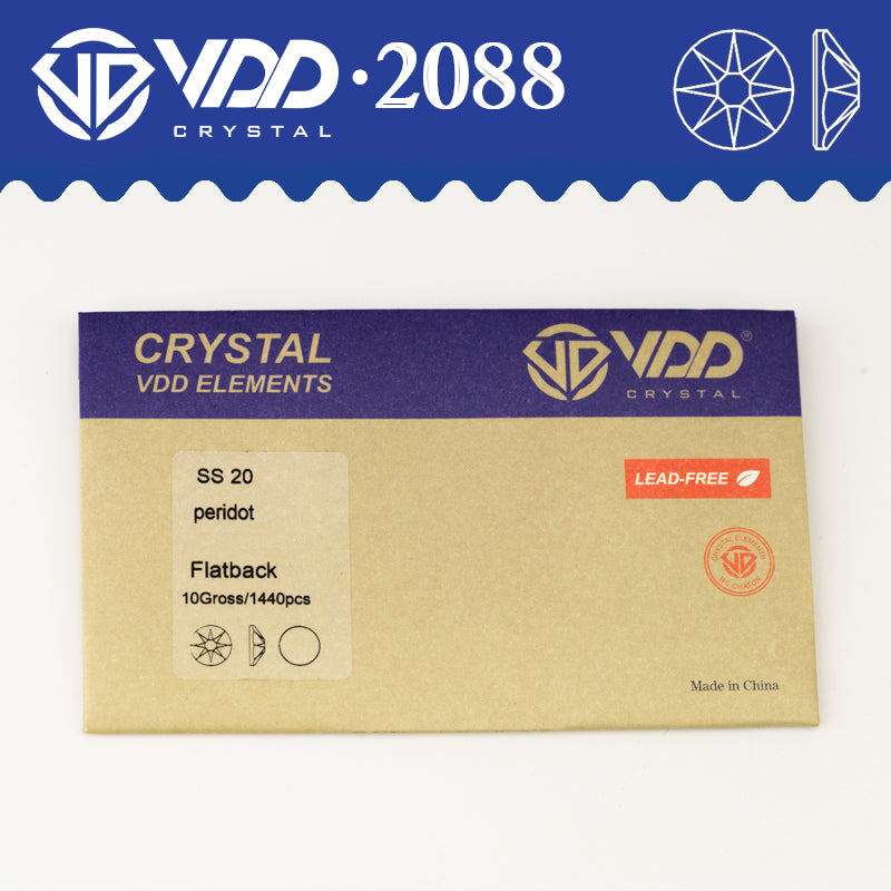 VDD 019 Peridot SS16-SS30 High Quality AAAAA 2088 8 Big 8 Small Rhinestone Flatback Glitter Stone Crafts Nail Art Accessories