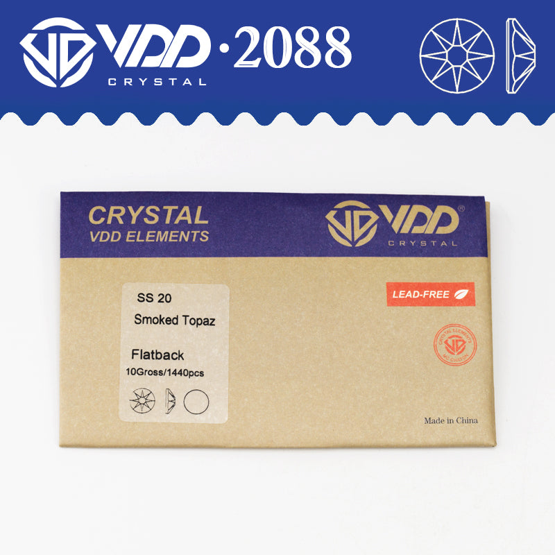 VDD 008 Smoked Topaz SS16-SS30 High Quality AAAAA 2088 8 Big 8 Small Rhinestone Flatback Glitter Stone Crafts Nail Art Accessories