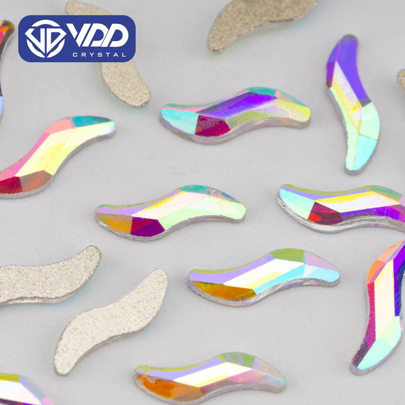 VDD 2x9mm - SAB01 100/500/1440Pcs Glass Shape Crystal Rhinestones Crystal AB Flatback Glitter Stones For DIY Nail Art Decorations SAB Series