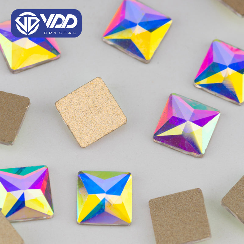VDD 6x6mm - SAB02 100/500/1440Pcs Glass Shape Crystal Rhinestones Crystal AB Flatback Glitter Stones For DIY Nail Art Decorations SAB Series