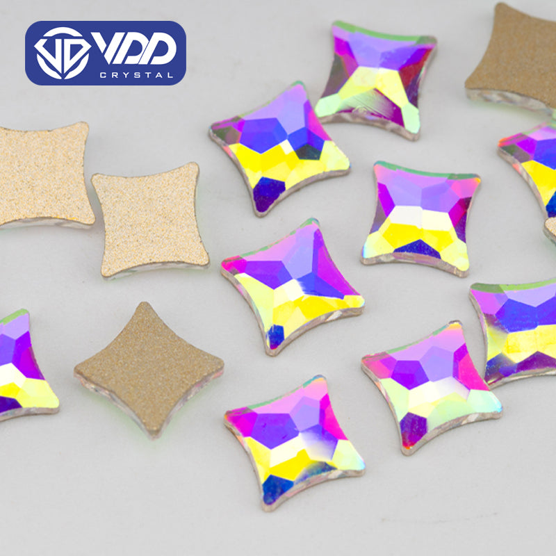 VDD 6x6mm - SAB03 100/500/1440Pcs Glass Shape Crystal Rhinestones Crystal AB Flatback Glitter Stones For DIY Nail Art Decorations SAB Series