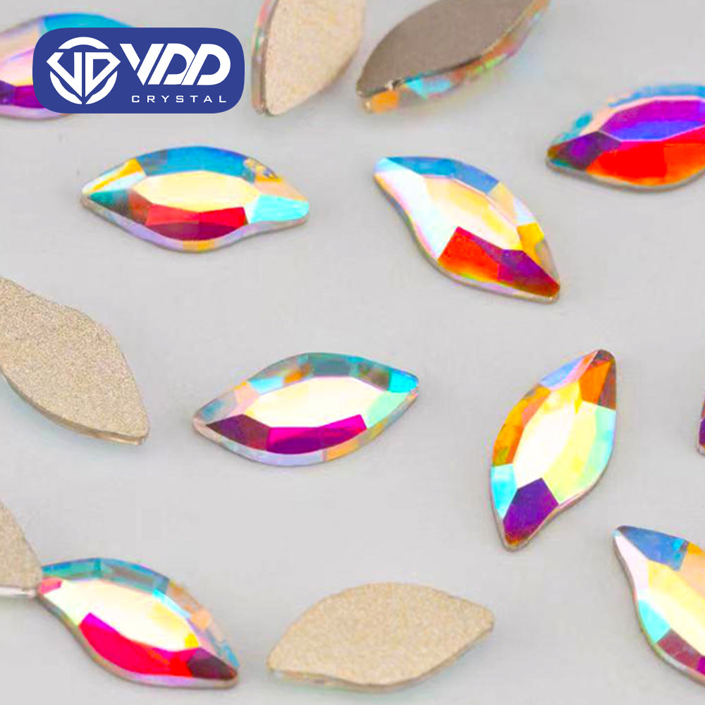 VDD 4x8mm - SAB04 100/500/1440Pcs Glass Shape Crystal Rhinestones Crystal AB Flatback Glitter Stones For DIY Nail Art Decorations SAB Series