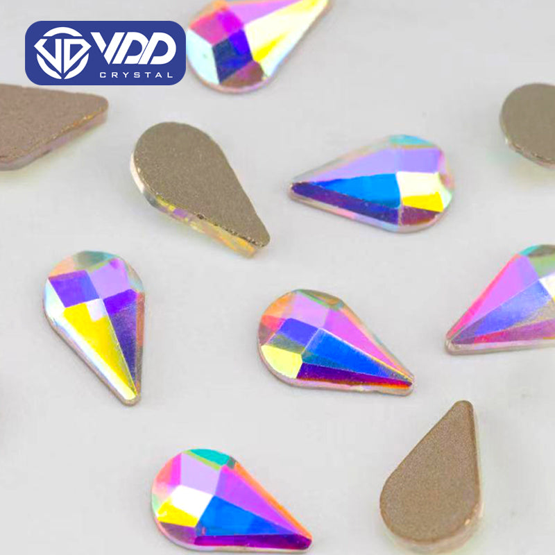 VDD 5x8mm - SAB05 100/500/1440Pcs Glass Shape Crystal Rhinestones Crystal AB Flatback Glitter Stones For DIY Nail Art Decorations SAB Series